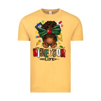 Vintage Mustard director life afro messy bun Vintage Tee - texasbilliewilder