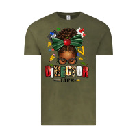 Vintage Olive director life afro messy bun Vintage Tee - texasbilliewilder