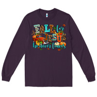Plum fall for jesus he never leaves Long Sleeve Tee - AdoDesignShop