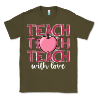 Army Green teach with love Classic Tee - JahusDesignShop
