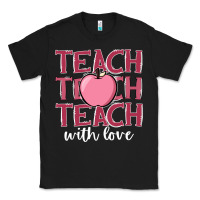 Black teach with love Classic Tee - JahusDesignShop