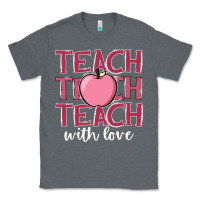 Charcoal Heather teach with love Classic Tee - JahusDesignShop