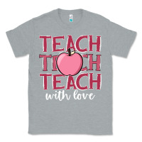 Heather Grey teach with love Classic Tee - JahusDesignShop