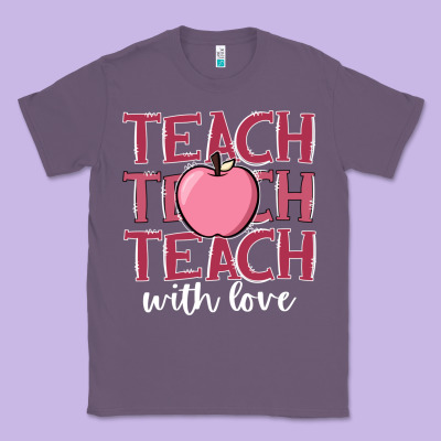 Teach With Love Classic Tee Designed By Jahusdesignshop