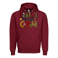 Burgundy santa's favorite cxm Zipper Hoodie - Jasminsmagicworld