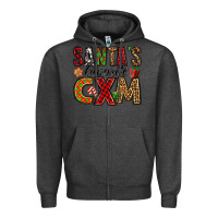 Charcoal Heather santa's favorite cxm Zipper Hoodie - Jasminsmagicworld
