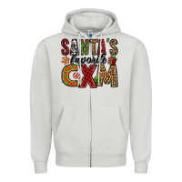 Dove Grey santa's favorite cxm Zipper Hoodie - Jasminsmagicworld