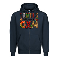 Navy santa's favorite cxm Zipper Hoodie - Jasminsmagicworld