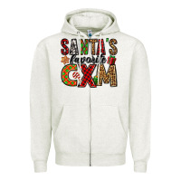 Oatmeal Heather santa's favorite cxm Zipper Hoodie - Jasminsmagicworld