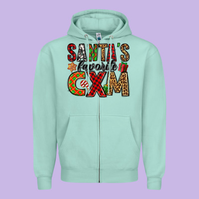 Santa's Favorite Cxm Zipper Hoodie Designed By Jasminsmagicworld