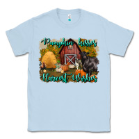 Dusty Blue pumpkin kisses harvest wishes Classic Tee - BundleAndBundleShop