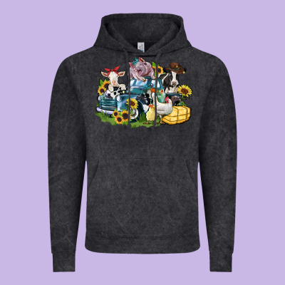 Farm Animals Truck Vintage Hoodie Designed By Zillion Design Studio