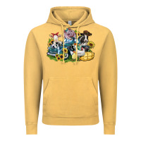 Vintage Mustard farm animals truck Vintage Hoodie - Zillion Design Studio
