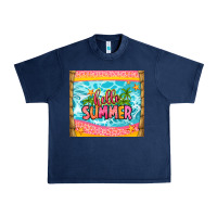 Navy hello summer Urban Heavy Tee - Zillion Design Studio