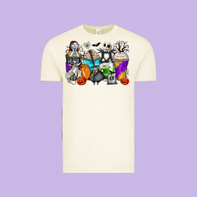 Halloween Cartoon Characters Coffee Cups Vintage Tee Designed By Zillion Design Studio