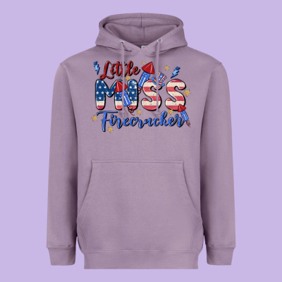 Little Miss Firecracker Heavyweight Hoodie Designed By Maliassmallbusiness