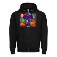 Black halloween cross Zipper Hoodie - JahusDesignShop