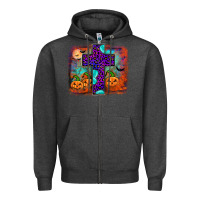 Charcoal Heather halloween cross Zipper Hoodie - JahusDesignShop