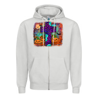Dove Grey halloween cross Zipper Hoodie - JahusDesignShop