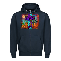 Navy halloween cross Zipper Hoodie - JahusDesignShop