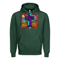 Sports Green halloween cross Zipper Hoodie - JahusDesignShop