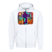 White halloween cross Zipper Hoodie - JahusDesignShop