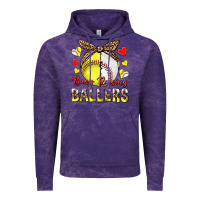 Cloud Purple busy raising ballers with baseball and softball Vintage Hoodie - texasbilliewilder