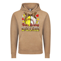 Vintage Coffee busy raising ballers with baseball and softball Vintage Hoodie - texasbilliewilder