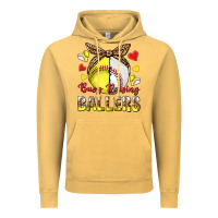 Vintage Mustard busy raising ballers with baseball and softball Vintage Hoodie - texasbilliewilder