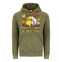 Busy Raising Ballers With Baseball And Softball Vintage Hoodie | Teevron
