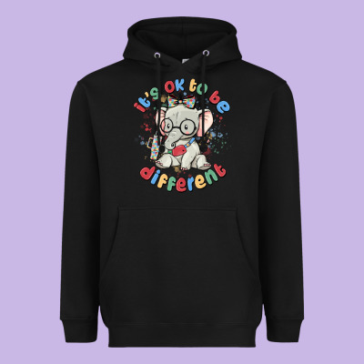 It's Ok To Be Different Heavyweight Hoodie Designed By Maliassmallbusiness