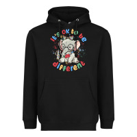 Black it's ok to be different Heavyweight Hoodie - MaliasSmallBusiness