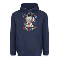 Navy it's ok to be different Heavyweight Hoodie - MaliasSmallBusiness