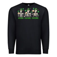 Black drink drank drunk st. patricks day skeletons Premium Sweatshirt - MaliasSmallBusiness