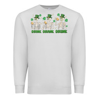 Dove Grey drink drank drunk st. patricks day skeletons Premium Sweatshirt - MaliasSmallBusiness