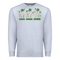Heather Grey drink drank drunk st. patricks day skeletons Premium Sweatshirt - MaliasSmallBusiness