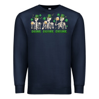 Navy drink drank drunk st. patricks day skeletons Premium Sweatshirt - MaliasSmallBusiness