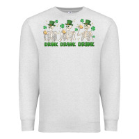 Oatmeal Heather drink drank drunk st. patricks day skeletons Premium Sweatshirt - MaliasSmallBusiness