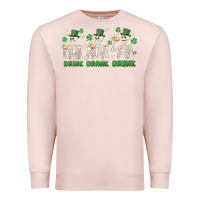 Pale Pink drink drank drunk st. patricks day skeletons Premium Sweatshirt - MaliasSmallBusiness