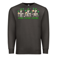 Smoke drink drank drunk st. patricks day skeletons Premium Sweatshirt - MaliasSmallBusiness