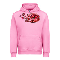 Fuchsia Pink kiss with leopard and hearts Urban Hoodie - RanaPortraitStore
