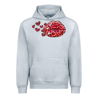 Heather Grey kiss with leopard and hearts Urban Hoodie - RanaPortraitStore