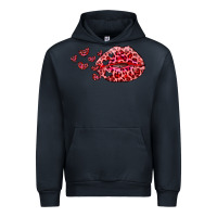 Navy kiss with leopard and hearts Urban Hoodie - RanaPortraitStore