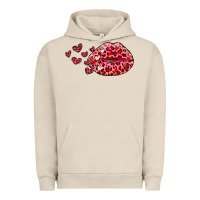 Pigment French Oak kiss with leopard and hearts Urban Hoodie - RanaPortraitStore