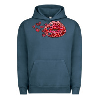 Pigment Midnight Navy kiss with leopard and hearts Urban Hoodie - RanaPortraitStore