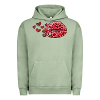 Pigment Oil Green kiss with leopard and hearts Urban Hoodie - RanaPortraitStore