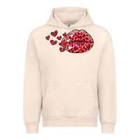 Sandshell kiss with leopard and hearts Urban Hoodie - RanaPortraitStore