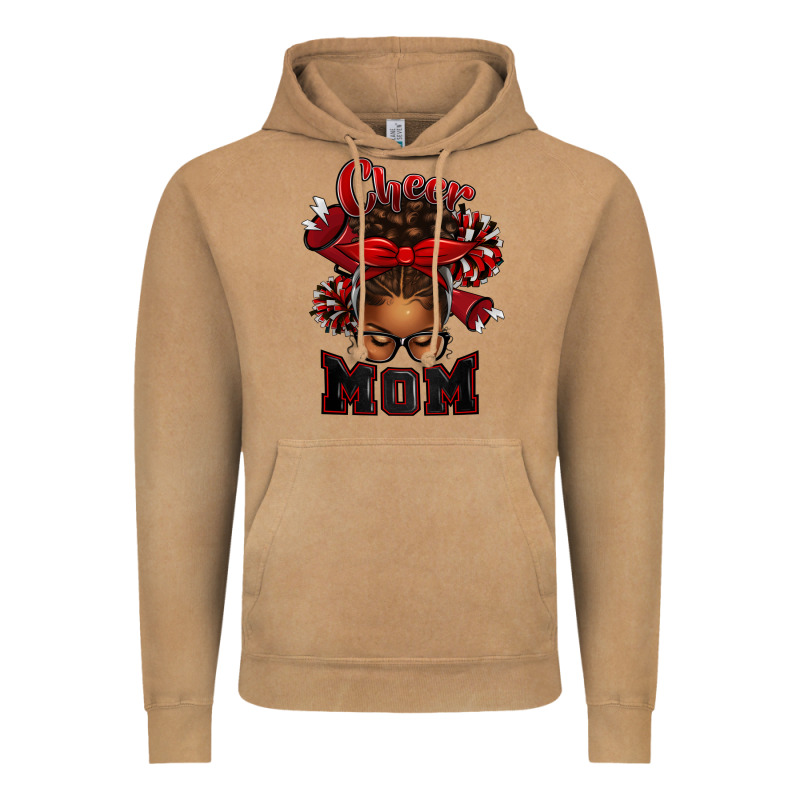 Cheer Mom Afro Messy Bun Vintage Hoodie by texasbilliewilder | Teevron