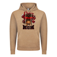 Vintage Coffee cheer mom afro messy bun Vintage Hoodie - texasbilliewilder