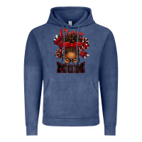 Vintage Denim cheer mom afro messy bun Vintage Hoodie - texasbilliewilder
